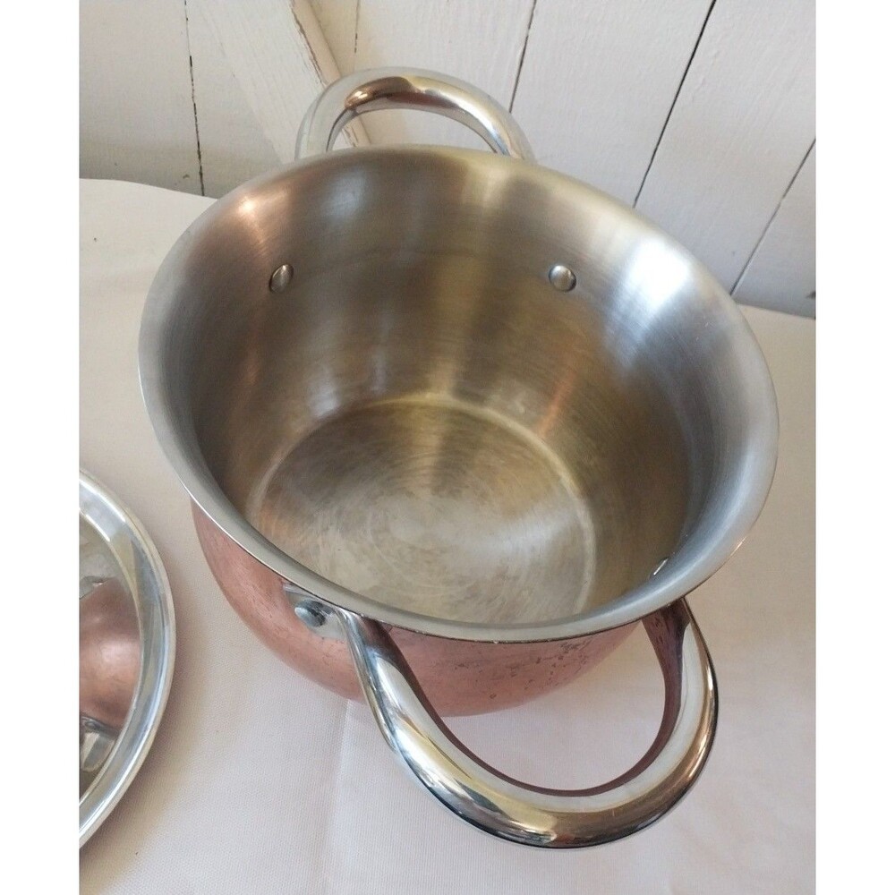 La Sera Cookware Copper Kettle/Pot Collection De Luxe Copper Triply w/Lid - Picture 8 of 15